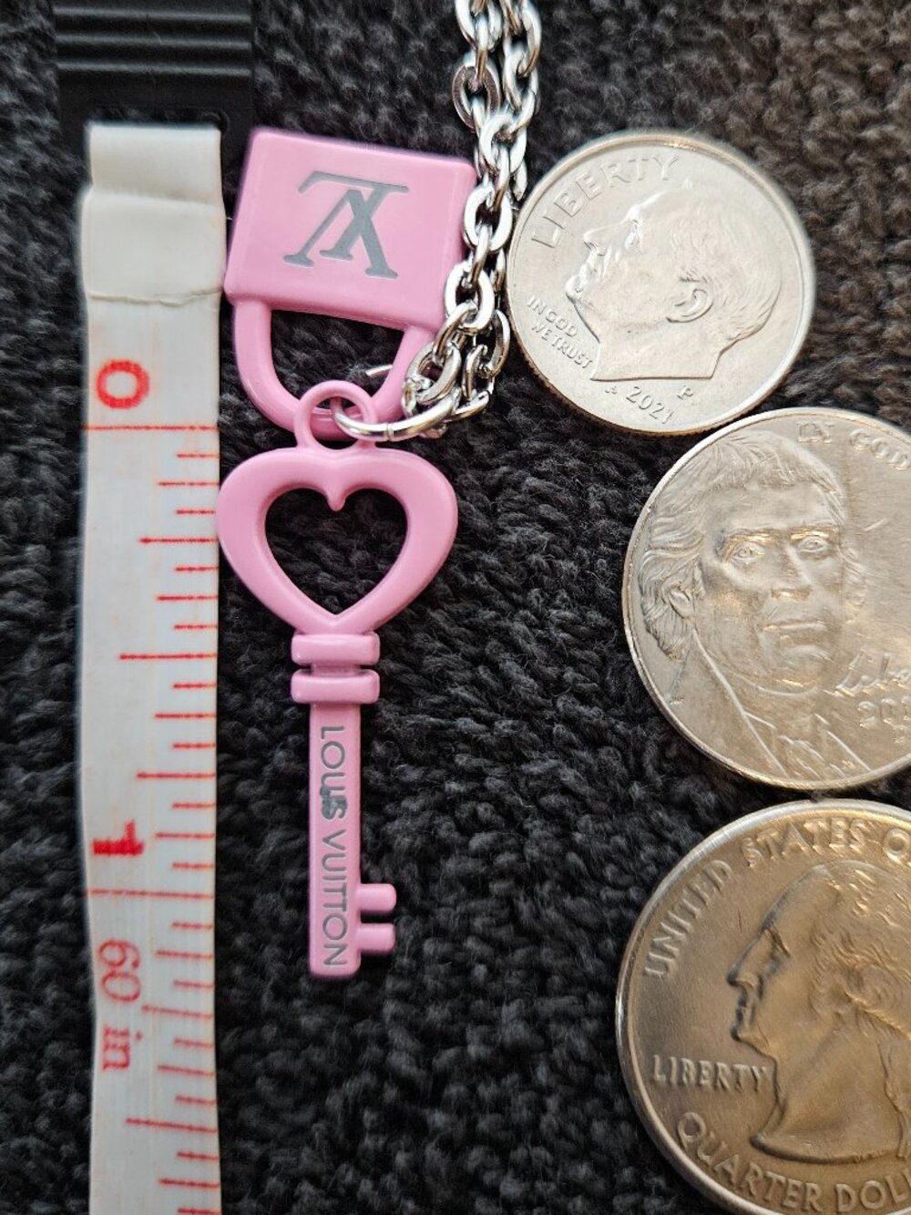 Cute Pink Lock and Key Charm - Picture 3 of 3